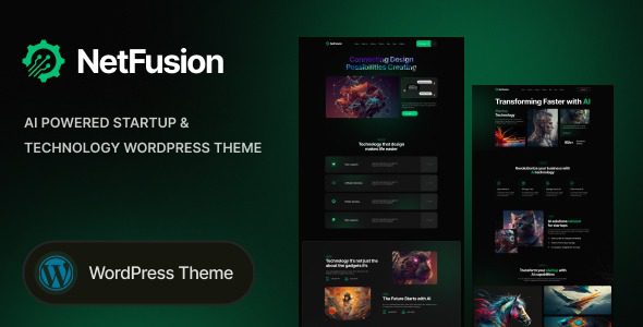 NetFusion v1.0.0 AI 驱动的初创企业和技术 WordPress 主题下载