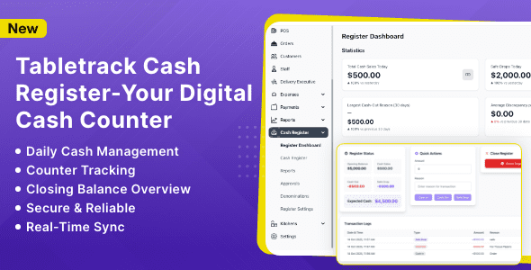 Cash Register Module for Tabletrack v1.0.11 Tabletrack 收银机模块PHP源码下载