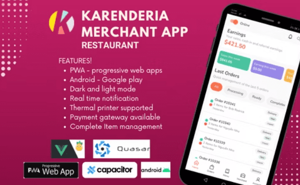Karenderia Merchant App Restaurant v1.1.0 Karenderia餐厅应用app源码下载