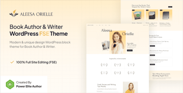 Aleesa v1.0.1 书籍作者和作家 Gutenverse WP 主题下载