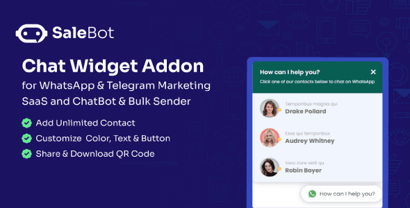 SaleBot Chat Widget Addon v1.1.0 SaleBot在线沟通组件PHP源码下载