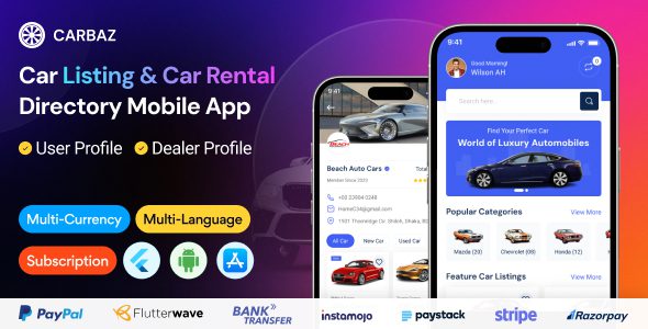 Carbaz v2.0.0 – 汽车列表和汽车租赁目录 Flutter 应用app源码下载