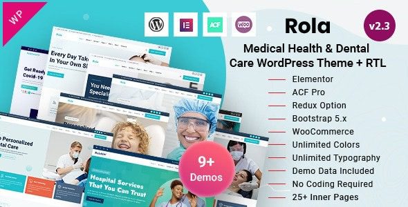 Rola v3.1 医疗保健和牙科护理 WordPress 主题下载