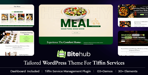 Bitehub v1.3 Tiffin & Food Delivery WordPress 主题下载