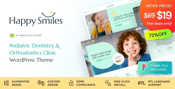 Happy Smiles v1.0.1 – 儿童牙科诊所和牙医 WordPress 主题下载