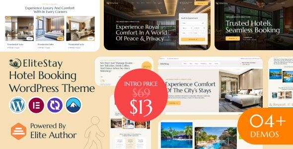 EliteStay v1.0.0 – 酒店预订 WordPress 主题下载