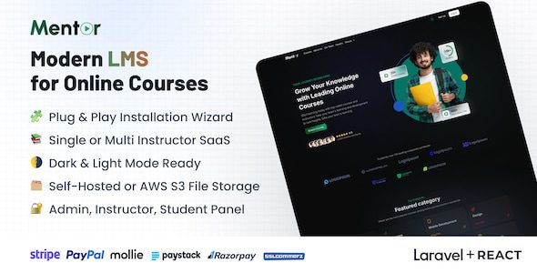 Mentor LMS v5.1.0 – 学习管理系统PHP源码下载