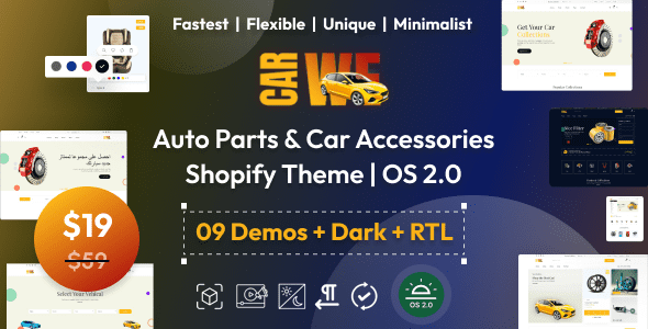 Carwe v1.0 – 汽车零部件和汽车配件 Shopify 主题下载