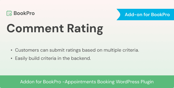 Comment Rating Add-on for BookPro Plugin v1.0.0 BookPro插件的评论评分附加组件下载