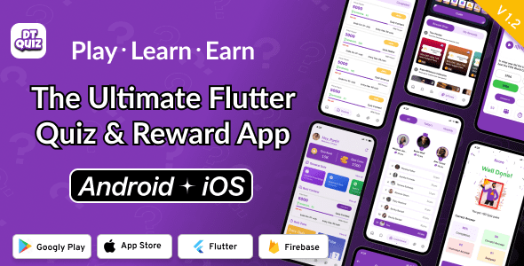 DTQuiz v1.3 – 基于 Flutter 开发的在线问答赢奖app应用源码下载
