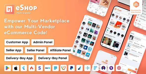 eShop v3.2.0 – 多商家电商应用和电商供应商市场 Flutter 应用app源码下载