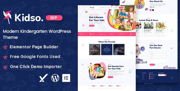 Kidso v1.1.0 现代幼儿园 WordPress 主题下载