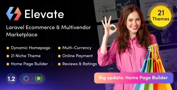 Elevate v1.2 – Laravel电子商务和多供应商市场平台PHP源码下载
