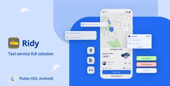 Ridy Flutter v3.4.5 出租车全套解决方案PHP源码下载（已激活**）