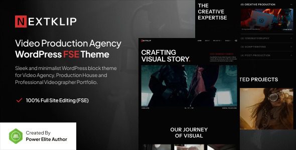 Nextklip v1.0.0 视频制作机构 WordPress 主题下载