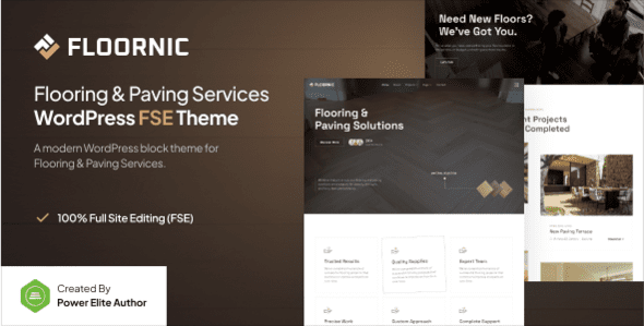 Floornic v1.0.0 地板和铺路服务 Gutenverse FSE WordPress主题下载