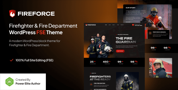 Fireforce v1.0.0 消防部门 Gutenverse FSE WordPress主题下载