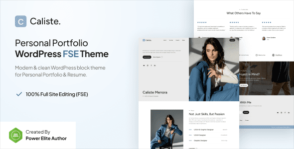 Caliste v1.0.0 个人作品集简历及履历 Gutenverse FSE WordPress 主题下载