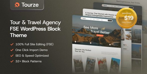 Tourze v1.0.0 旅游公司 WordPress 主题下载