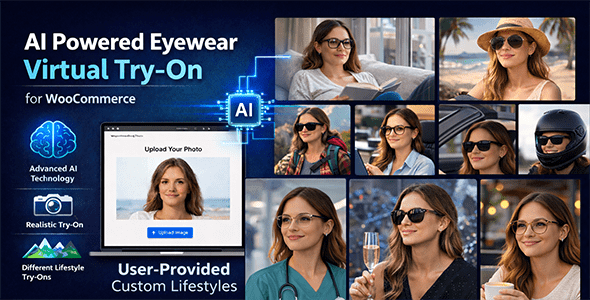 AI Powered Eyewear Virtual Try-on Popup v3.0 AI 驱动眼镜虚拟试戴弹窗wordpress插件下载