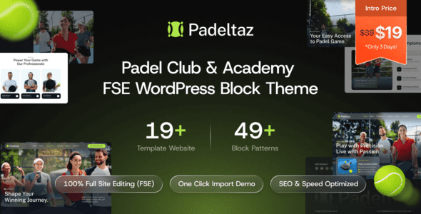Padeltaz v1.0 —— 体育学院 FSE WordPress主题下载