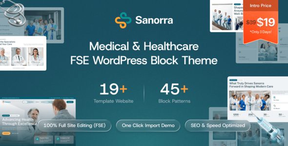 Sanorra v1.0.1 – 医疗保健 FSE WordPress主题下载