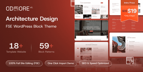 Odoore Studio v1.0.0 建筑与室内设计 WordPress 主题下载