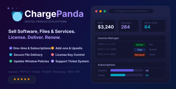 ChargePanda v.1.3.1 – 下载、文件与服务销售 PHP 脚本源码下载