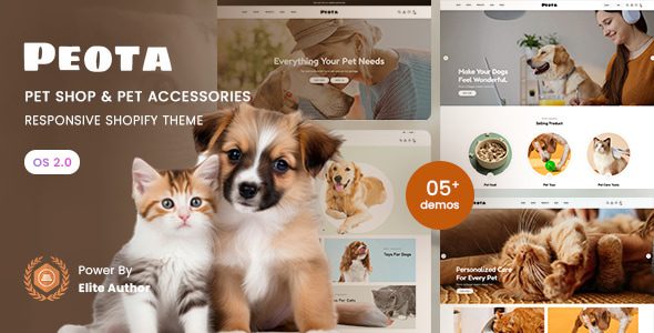 Peota 1.0 —— 宠物店与宠物用品响应式 Shopify 2.0 主题下载
