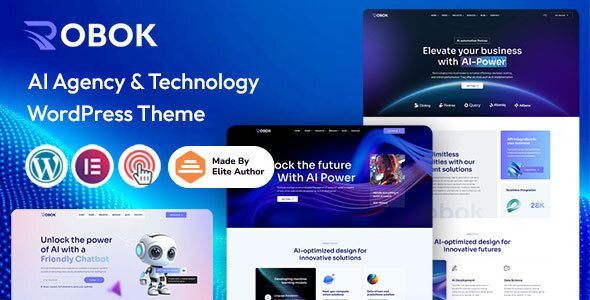 Robok v1.2 AI 代理与科技 WordPress 主题下载
