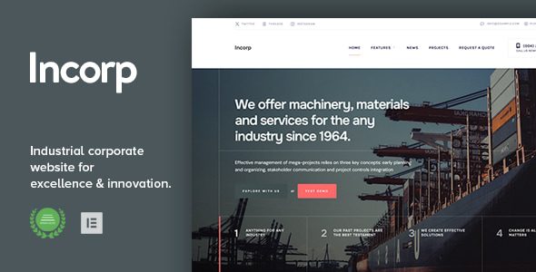 Incorp v1.2 工业、工厂与企业 WordPress 主题下载