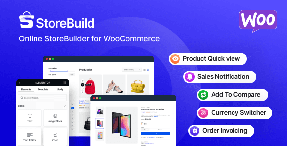 StoreBuild v3.1.0 – 适用于 WooCommerce 商店构建器的 Elementor 插件下载