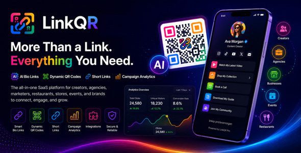 LinkQR v1.0 – AI 链接主页、动态二维码、短链接和营销活动分析 SaaS源码下载