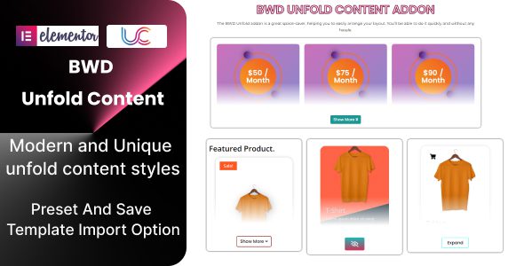 BWD Unfold Content Addon For Elementor v1.4 插件下载