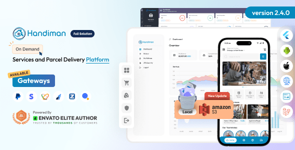 Handiman v2.4.0 – 按需服务与包裹配送平台app源码下载