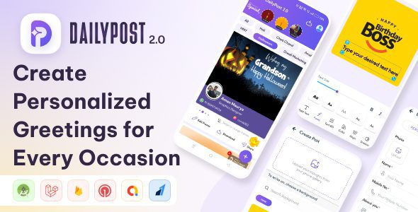 DailyPost v2.0 – 海报制作工具，适用于节日和商业用途，Crafto 应用克隆版源码下载