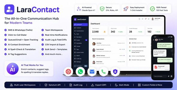 LaraContact v2.0 – 联系人管理与 WhatsApp AI 辅助 CRM源码下载