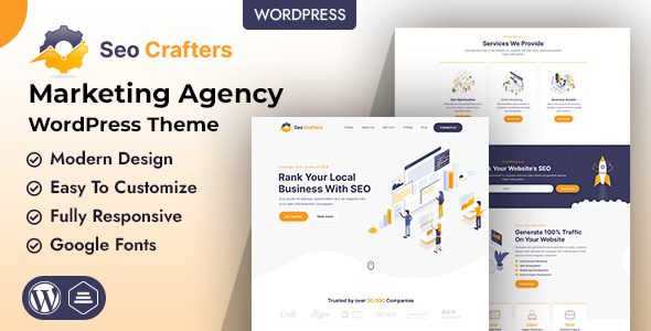 SEO Crafters v1.0 – 营销代理机构 WordPress 主题下载