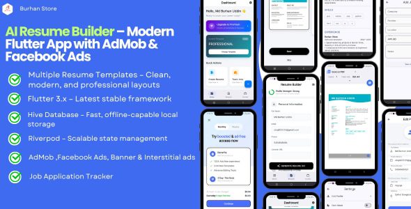 Smart Resume Creator & Job Application Tracker – Built with Flutter v1.0 智能简历生成器和求职申请跟踪器源码下载