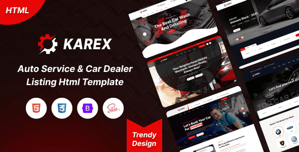 Karex v1.0 – 汽车服务和汽车经销商列表 HTML 模板下载