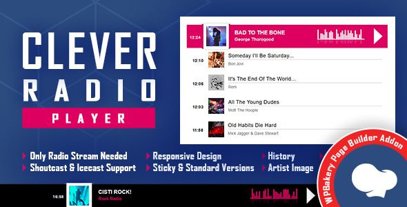 CLEVER v2.5.2 – 适用于 WPBakery Page Builder 的 Shoutcast 和 Icecast 广播播放器插件下载