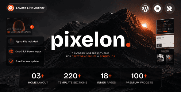 Pixelon v1.0.4 – 创意数字作品集 WordPress 主题下载