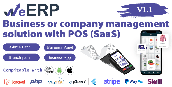 WeERP (SaaS) v1.1 – 包含 POS 功能及 Web 管理面板的企业/公司管理解决方案源码下载