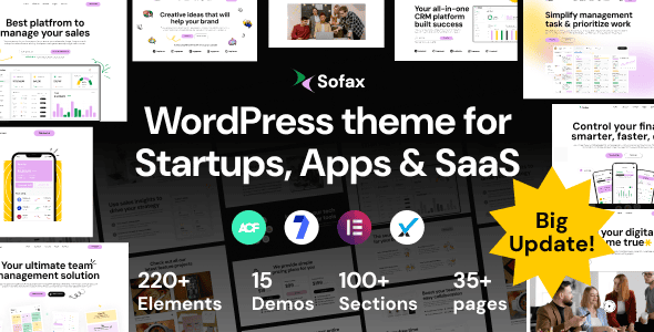 Sofax 1.0.5 – 软件与创业 WordPress 主题下载