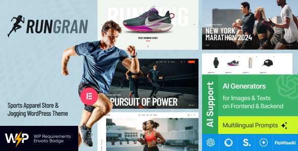 Run Gran v2.8.0 – 适用于运动装备、服饰及鞋履商店的 WordPress 主题下载