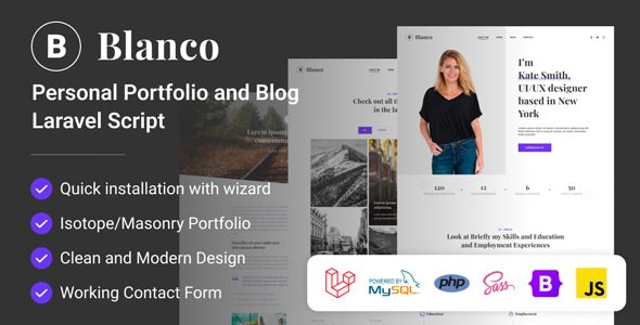 Blanco v2.0 – 个人作品集和博客 Laravel 脚本源码下载