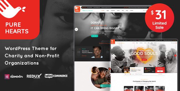 Pure Hearts 2.5 – 慈善与非营利组织 WordPress 主题下载