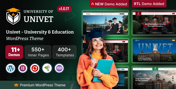Univet 1.0.17 – 高校教育 WordPress 主题下载