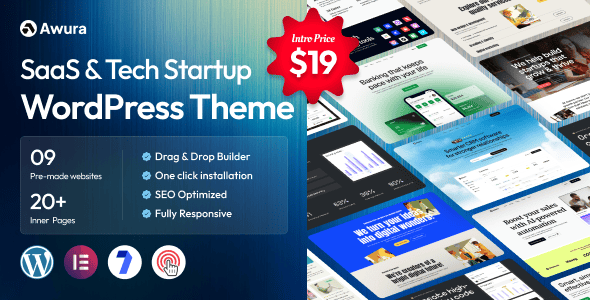 Awura v1.0.0 – SaaS 与初创企业 WordPress 主题下载