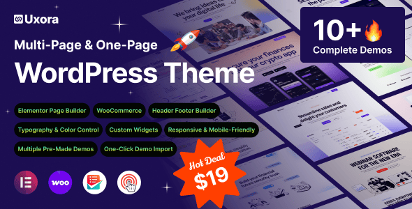 Uxora v1.0.1 – 软件、SaaS 与初创企业 WordPress 主题下载